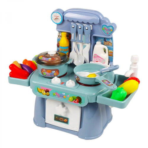 Ensemble de jouets bleus pour enfants avec aliments factices et mini-kit maison (taille unique) 1