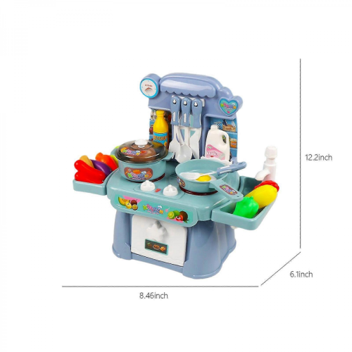 Ensemble de jouets bleus pour enfants avec aliments factices et mini-kit maison (taille unique) 2