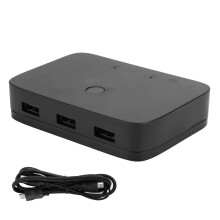 HDMI-KVM-Switchbox für Heimbüros und Computerräume, manuelle Umschaltung per Knopfdruck mit 4K/30Hz-kompatiblem Ausgang,