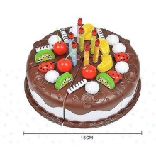 Gâteau rose à découper - Jouet de coupe de gâteau aux fruits pour enfants