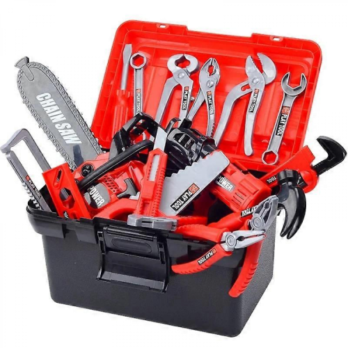 38 Pcs Kids Toolbox Kit with Drill, Plastic Repair Tools, Learning Engineering Puzzle Toys for Boys 2