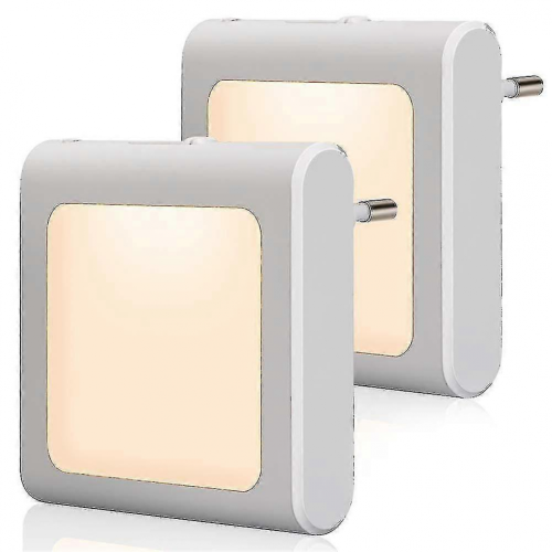 Night Light Socket with Twilight Sensor, 2 Brightness Levels, Infinitely Adjustable Directional Warm White Lights