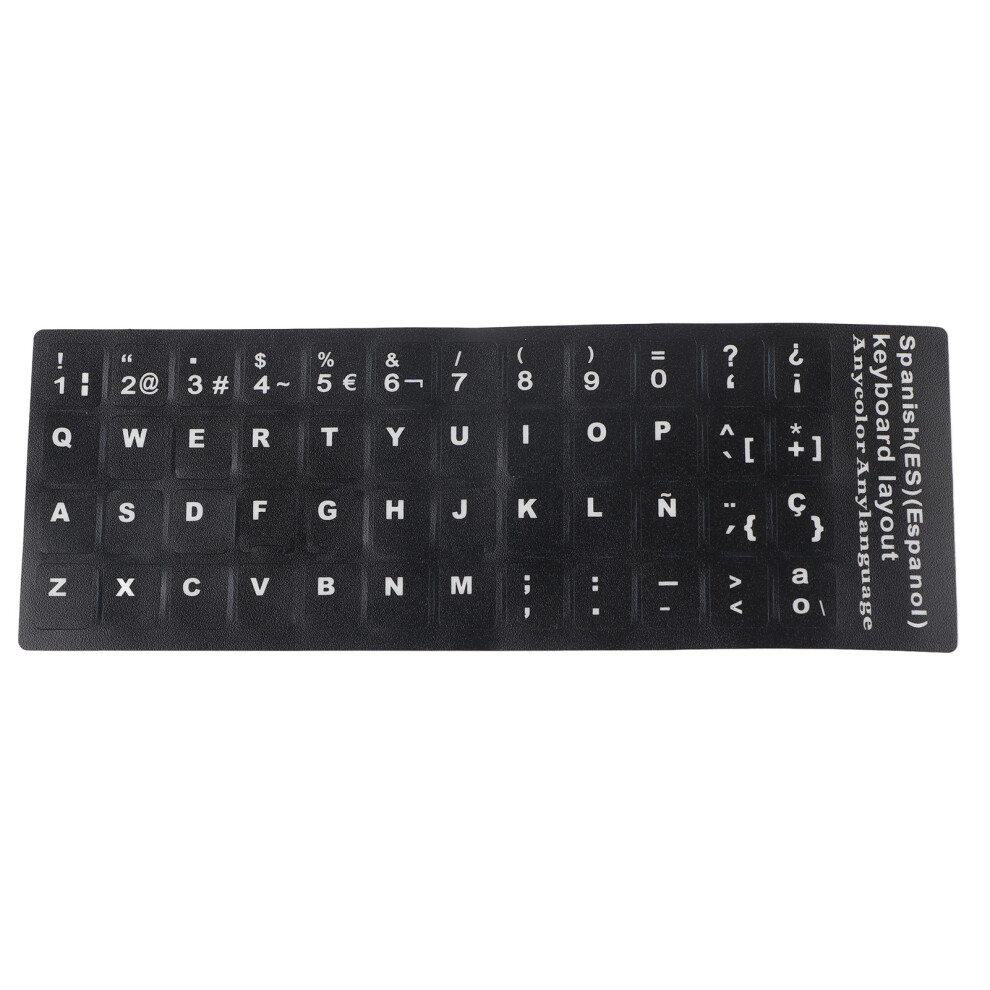 Keyboard Stickers For Laptop, Spanish Keyboard Stickers Matte Texture Premium Materials Easy To Apply And Remove Durable Vinyl Universal For Laptop De