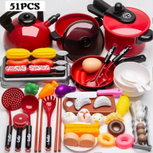 51 pièces - Jeu de cuisine de simulation pour enfants - Jouet éducatif et amusant