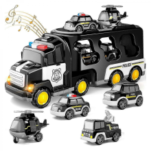 Camion de police jouet 3-6 ans, coffret 7 en 1 voitures à friction garçons - Style Hot Wheels
