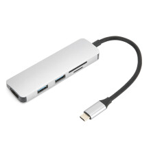 Hub USB de alta velocidade para transferência de dados, portátil e com interface USB 3.0. Suporta expansão multifuncional para laptops e
