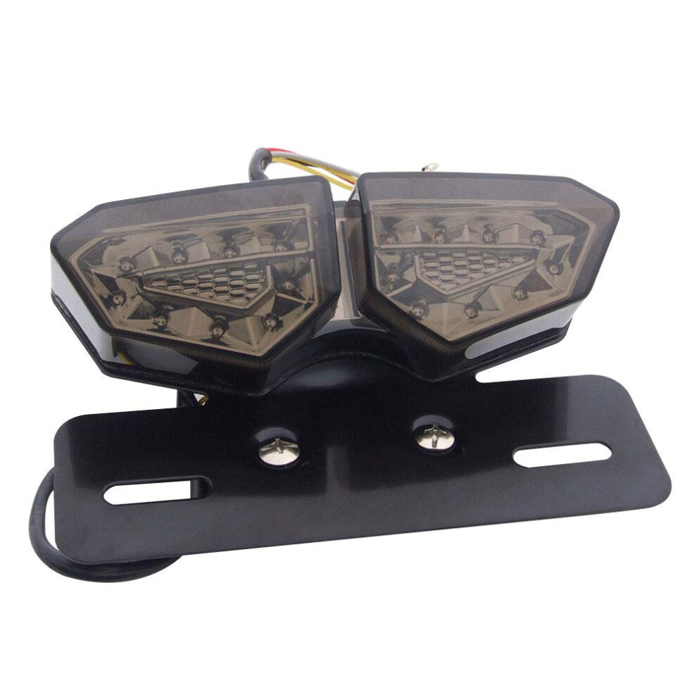 Motorcycle Led Tail Harley Honda Yamaha Suzuki Kawasaki Running Brake Smoked Lens, License Plate Bracket Light 9119770957603