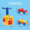 Set auto giocattolo con lanciatore e pompa gonfiabile per bambini e bambine 4
