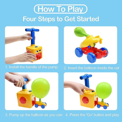 Set auto giocattolo con lanciatore e pompa gonfiabile per bambini e bambine 2