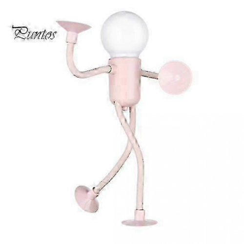 Lampada da comodino LED rosa, luce notturna con ventosa e forme intercambiabili, mini luce soffusa
