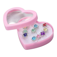 12-teiliges Set für Kleinkinder: Rubinringe für Jungen, Spielzeugringe für Mädchen, Kinderschmuck, Kunststoffringe