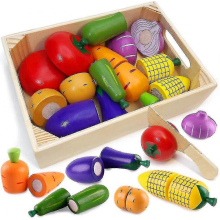 Jouets éducatifs en bois - Fruits et légumes, cadeau enfants