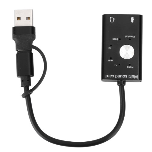 Εξωτερική κάρτα ήχου για συσκευές USB Type C, στερεοφωνική έξοδος Virtual7.1 Channel με 2