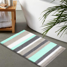 Tapis de bain à rayures en velours côtelé, en microfibre ultra-absorbante pour une oasis de bien-être dans votre salle de bain
