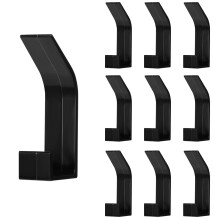 Self Adhesive Hooks Stick On Heavy Duty Wall Hook 5 Kg Capacity Black 10 Pack For Door