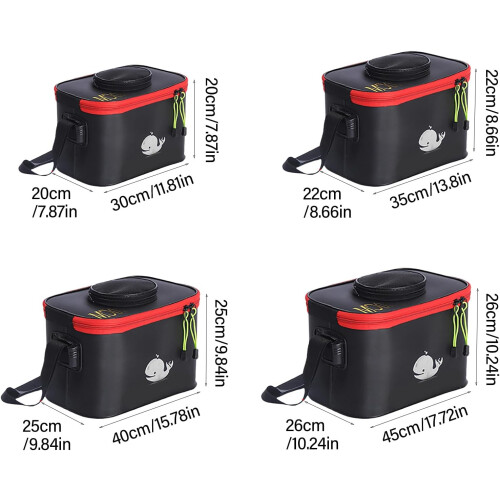 Fishing Bucket With Handle Foldable Tackle Box Space Saving Fishing Container 1