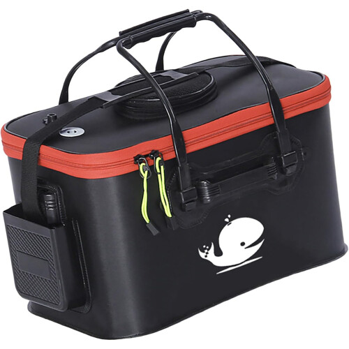 Fishing Bucket With Handle Foldable Tackle Box Space Saving Fishing Container 2