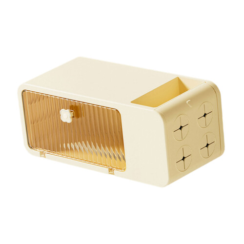 Stylish Wall Mounted Tissue Storage Box-Creamy Yellow