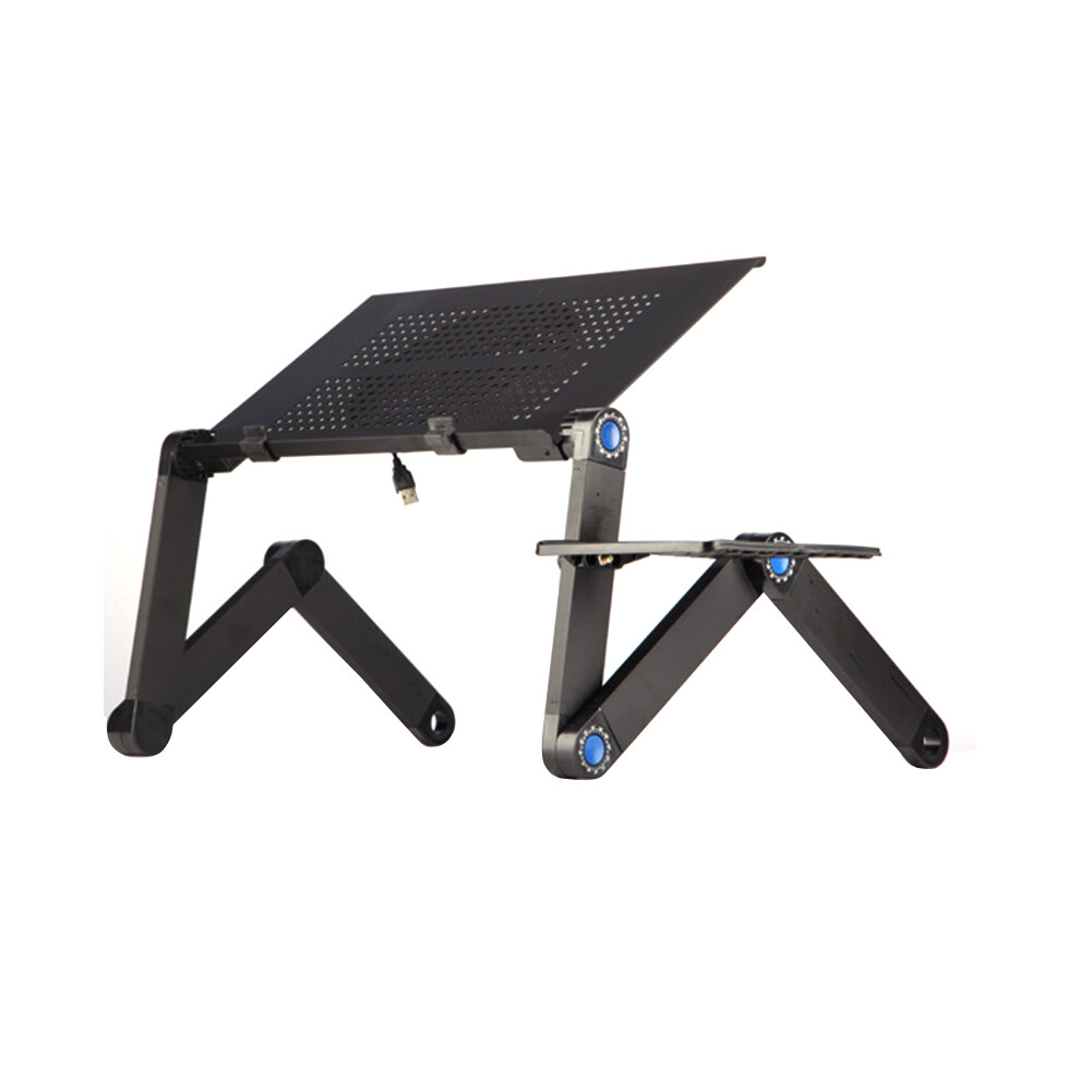 Adjustable Laptop Stand For Desk Ergonomic Design Cooling Fan Lightweight Aluminum Tray Foldable Legs Multi Purpose Usage Adjustable Height With Detac 9486358021347