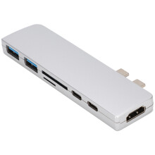 Multiport-Adapter für MacBook Pro, USB-C-Hub mit 4K HDMI und Thunderbolt 3, unterstützt Highspeed-Datenübertragung, 7-in-1-Dockingstation aus