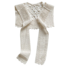 Châle à fleurs en Crochet élégant, cape fine-695 riz blanc