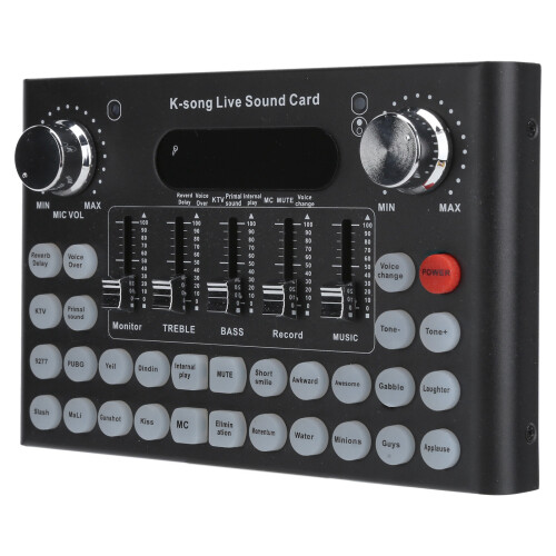 Ζωντανή κάρτα ήχου Podcast Audio Interface DJ Mixer Εφέ Φωνητική αλλαγή με ηχητικά εφέ για 1