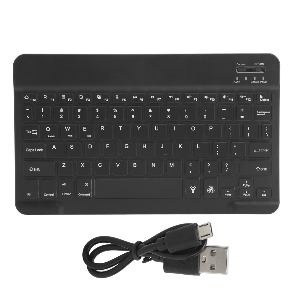 Bluetooth Keyboard For Ipad Pro, Wireless Rechargeable Slim Keyboard With 7 Colors Backlight Compatible With Ios Android Windows Devices Comfortable T 9486358021705