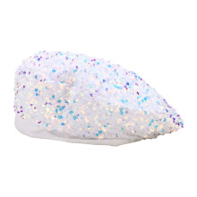 Élégant paillettes béret chapeau femmes hiver béret-béret blanc