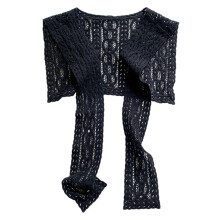 Châle élégant en dentelle au Crochet pour intérieur et-696 noir