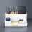 Plastic Desktop Storage Box, Multi Grid Makeup Brush Organizer, 20.5x13x9cm, White 6