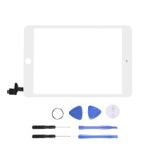 Touchscreen-Ersatz für iPad Mini 1 und iPad Mini 2, Digitizer-Glas-Ersatz mit Home-Button, Kamerahalterung, Reparaturset, kratzfest, ultra-klar