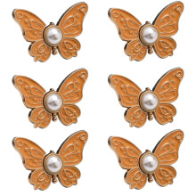 1/6 Pcs Jeans Button Pins No Sewing Required Trousers-OrangeA 6