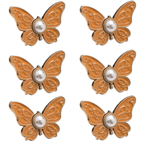 1/6 Pcs Jeans Button Pins No Sewing Required Trousers-OrangeA 6