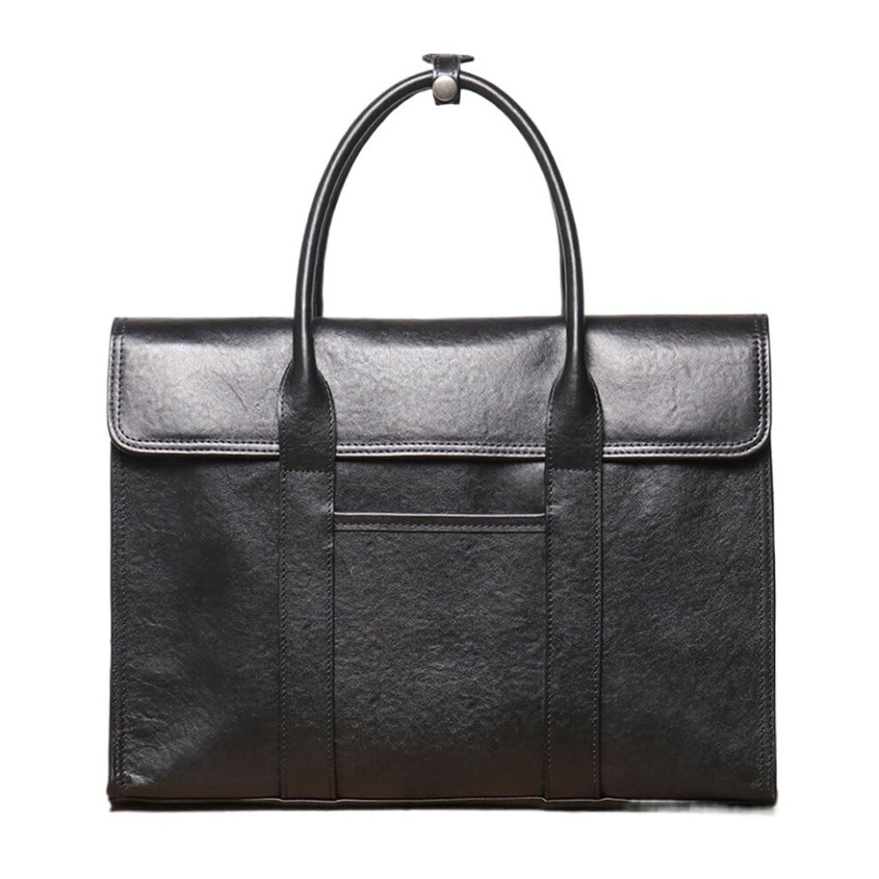 Men's Leather Business Bag Cowhide Laptop Briefcase Trolley Case 38X9.5x29 Cm Large Capacity 9119770958754