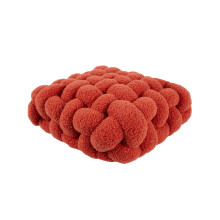 Lambswool Knot Pillow Round Boucle Decorative Cushion Handmade Knitted Plush Knot Pillow Ball Soft Decorative Throw Pillows For Bed Sofa Office Pink