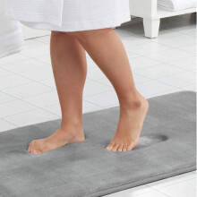 Hyggelig komfort bademåtte, blødt absorberende mikrofiber badeværelsestæppe med memory foam-fyld, vaskbar, praktisk skridsikker måtte til