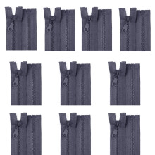 10PCS 27.5Inch/70cm Nylon Zippers Open-end Zips-Dark gray