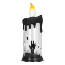 Velas decorativas de LED, velas globo de neve de Halloween, velas giratórias com glitter na água, velas sem chama controladas por controle remoto e