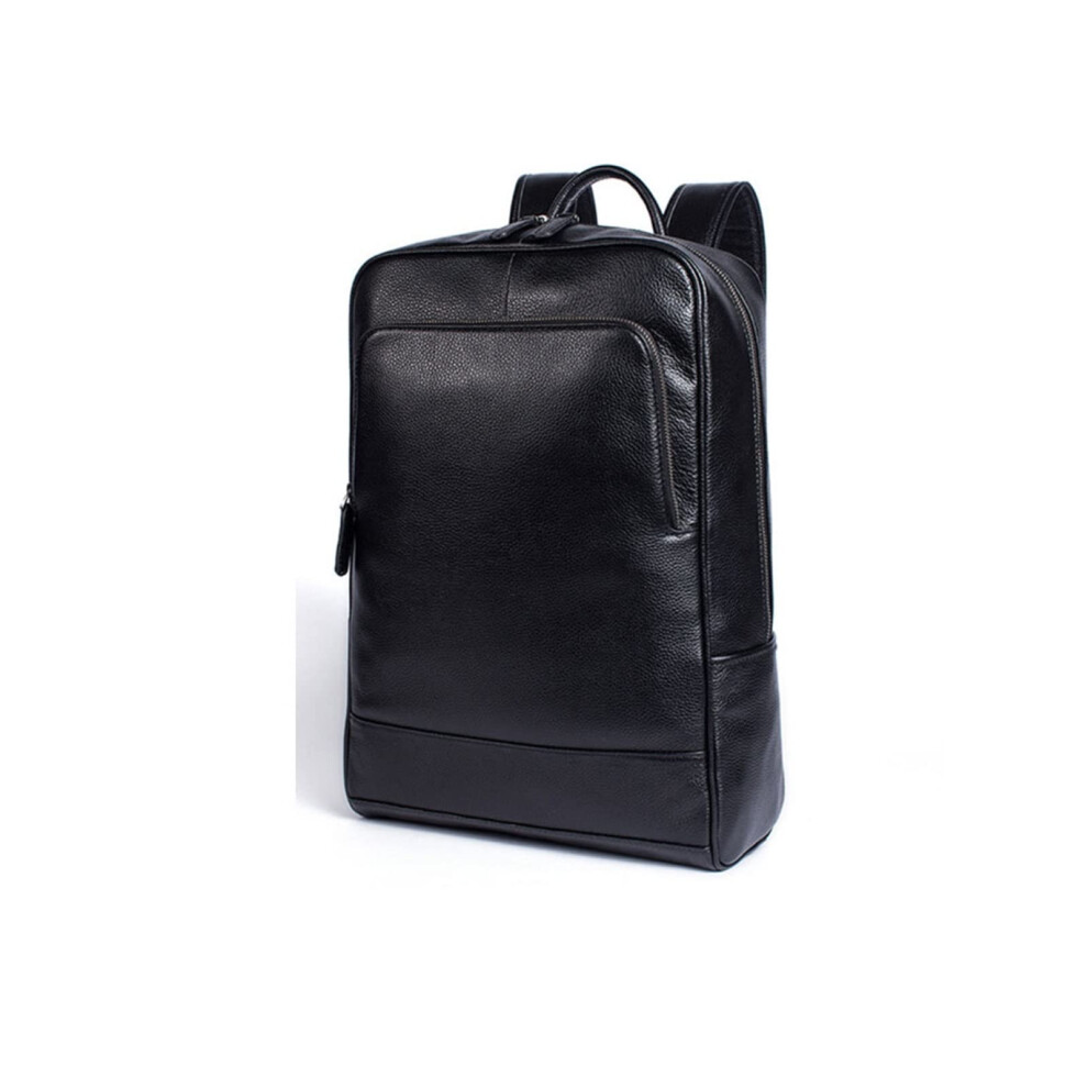 Leather Laptop Backpacks Men's Casual Daypack Style Leather Travel Bags Weekender Briefcases Black 9119770960566