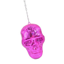 Reflective Skull Mirrored Discos Balls Ornament for-rose red