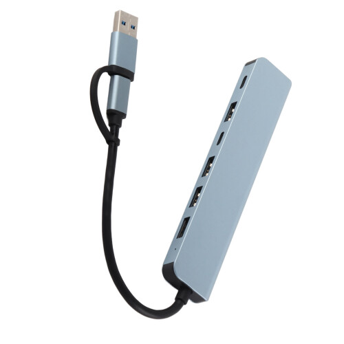 USB C Hub7In1 Multiport USB Extender με κέλυφος από κράμα αλουμινίου, φορητό σχεδιασμό μεταφοράς 1