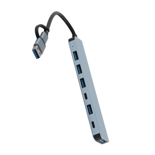 USB C Hub7In1 Multiport USB Extender με κέλυφος από κράμα αλουμινίου, φορητό σχεδιασμό μεταφοράς 2