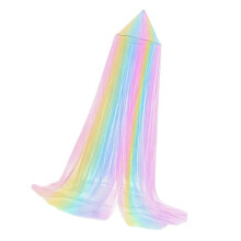 Lightweight Dome Fly Net For Toddler Bed, Reusable Nursery Canopy Rainbow Pattern, Princess Bed Canopy, Single Net