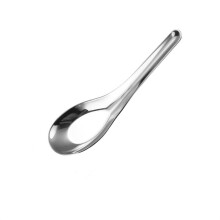 Kitchen Serving Spoon Chinese Style, Silver Finish, 14.5x4 Cm, Eating Spoon, Household and Restaurant Use