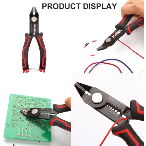 Wire Cutter 6Inch, 3In1 Side Cutter for 2010 AWG Stranded Wire, Cable Stripper Tool, AntiSlip Handle 2