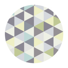 Ronde muismat in mid-century modern stijl, geometrische print, antislip, hoogwaardige textuur, wasbaar, voor thuis of op kantoor, 40 cm, superzacht