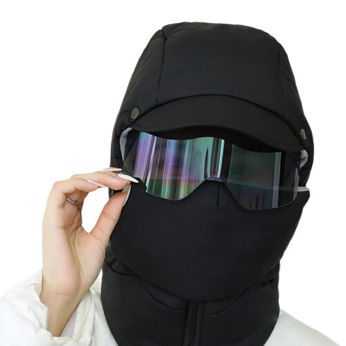 Masque de Ski à couverture complète avec lunettes,-Noir