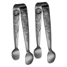 Stainless Steel Sugar Cube Tongs 2Piece Small Ice Tongs for Desserts Buffet Use Wear Resistant Kitchen Gadget