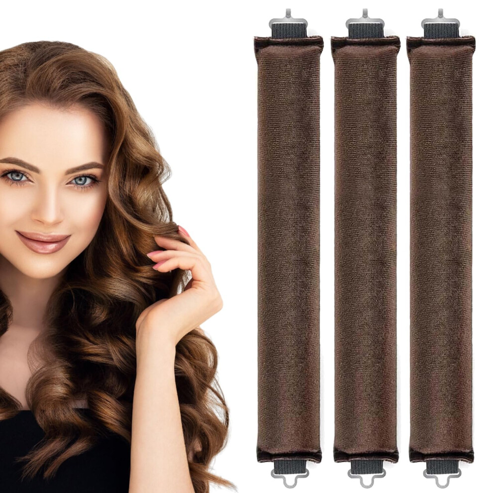 3Pcs Overnight Heatless Curlers Set Heatless Blowout Rods Soft Satin Headband NoDamage Curls For All Hair Types