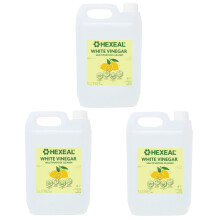 Hexeal Lemon Cleaner 15L – 3 x 5L White Vinegar, Lemon Fresh, Removes Grime